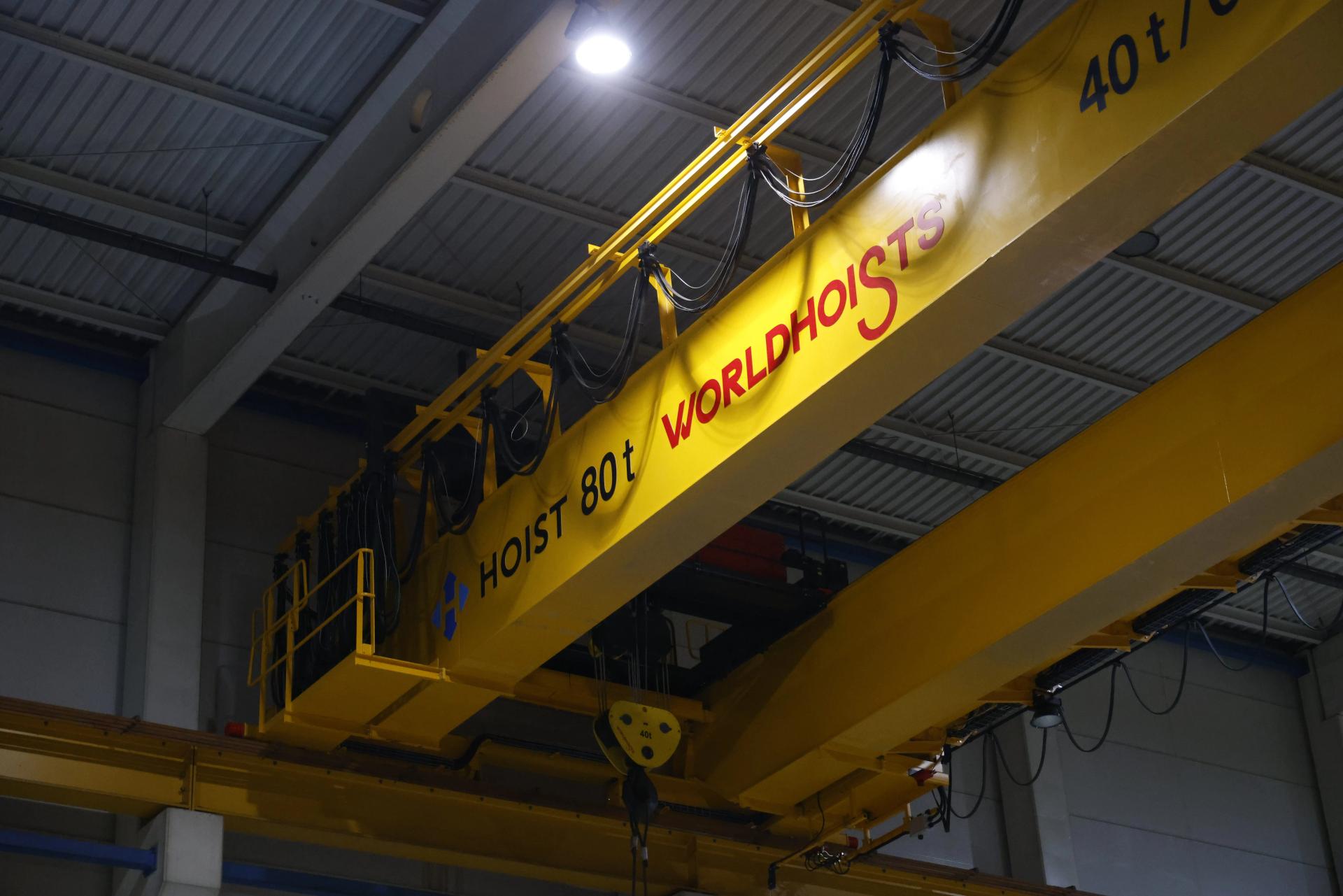 Мостовой кран 80т с 3 грузовыми тележками для предприятия бумагоделательной промышленности ООО «ГЕОПАК»